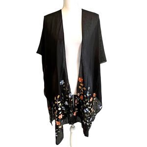 Do Everything In Love Womens Boho Floral Embroidered Kimono Top OS Whimsigoth